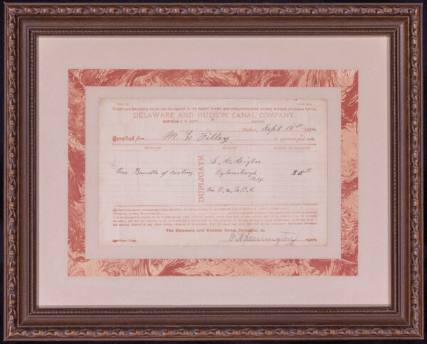 Delaware and Hudson Canal Co. Original Receipt