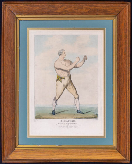 Very Rare Stone Engraving of Boxer E. Baldwin