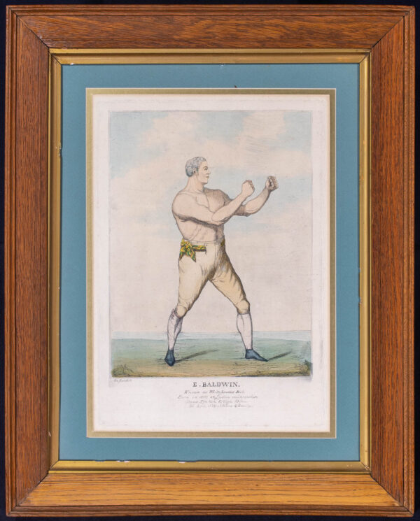 Very Rare Stone Engraving of Boxer E. Baldwin