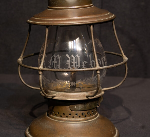 American Railway Lamp Etched FM Webber - Image 4