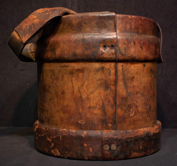British Naval/Military Leather Shot & Cordite Bucket - Image 5