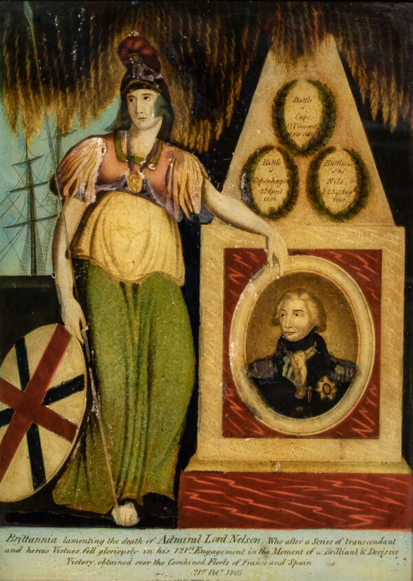 Admiral Lord Nelson Memorial Mezzotint on Glass - Image 6