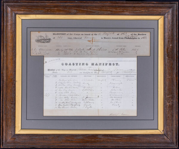 Ship's Manifest from the NORFOLK