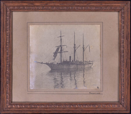Original Period Photo of a West Coast Steamsail Barkantine Whaler
