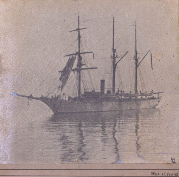 Original Period Photo of a West Coast Steamsail Barkantine Whaler - Image 2