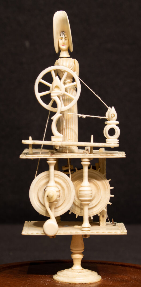 Napoleonic Prisoner of War Spinning Jenny under Glass Dome - Image 7