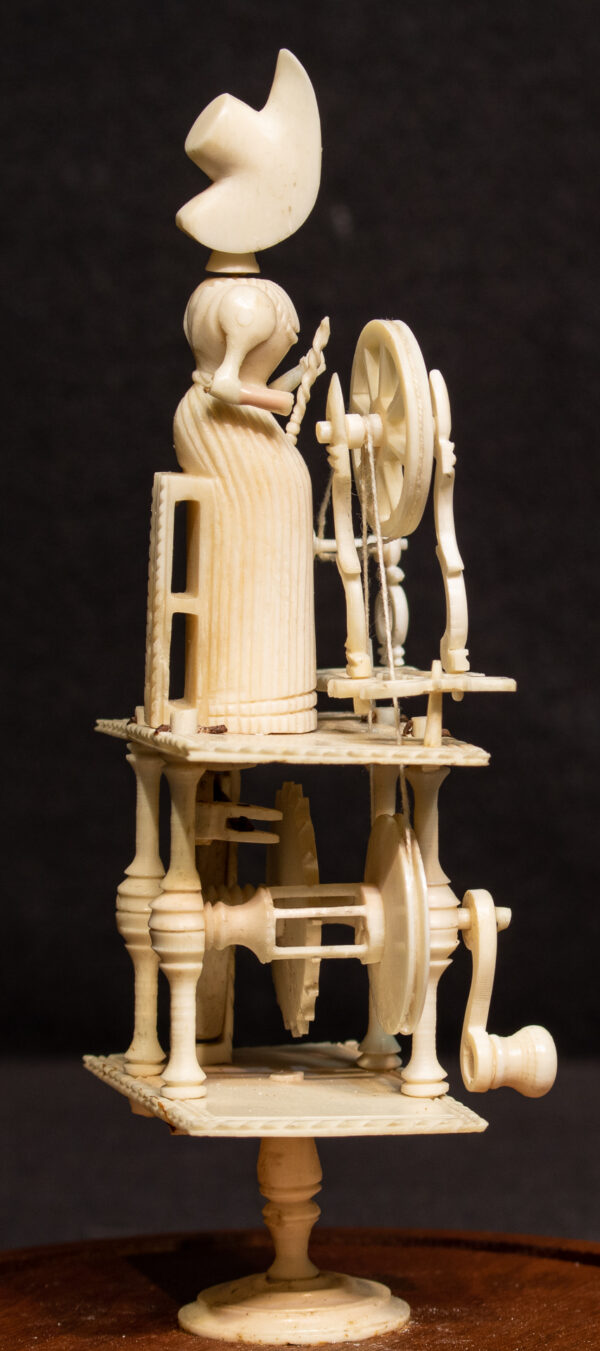 Napoleonic Prisoner of War Spinning Jenny under Glass Dome - Image 4