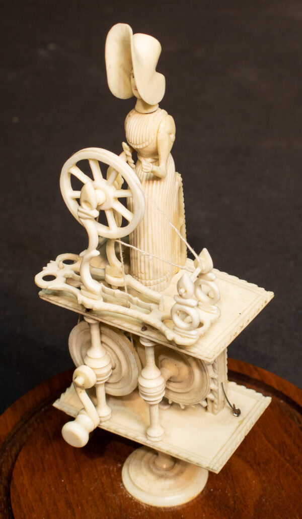 Napoleonic Prisoner of War Spinning Jenny under Glass Dome - Image 3