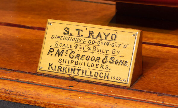 Builders Dockyard Half Hull Model of the Steam Tug RAYO - Image 6