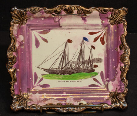 Sunderland Pottery Plaque of Victoria and Albert Yacht