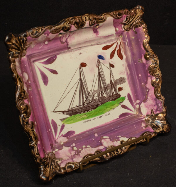 Sunderland Pottery Plaque of Victoria and Albert Yacht - Image 3