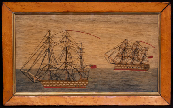 Sailors Woolwork of Two Full Rigged Ships