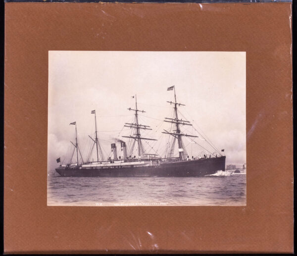 Matted Period Photo of Red Star Line STR WESTERNLAND