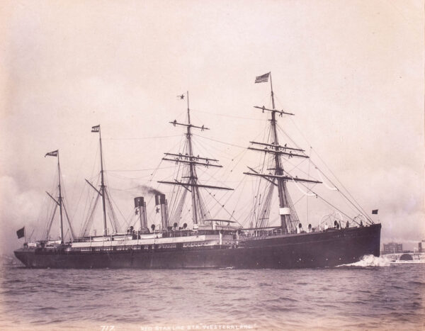 Matted Period Photo of Red Star Line STR WESTERNLAND - Image 2
