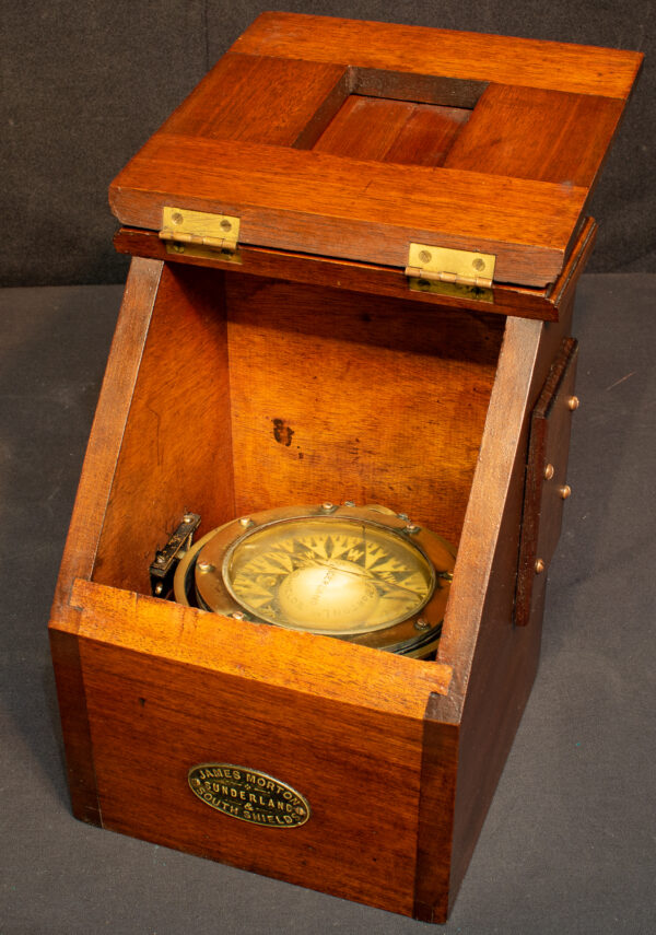 Trawler Compass in Mahogany Case - Image 5