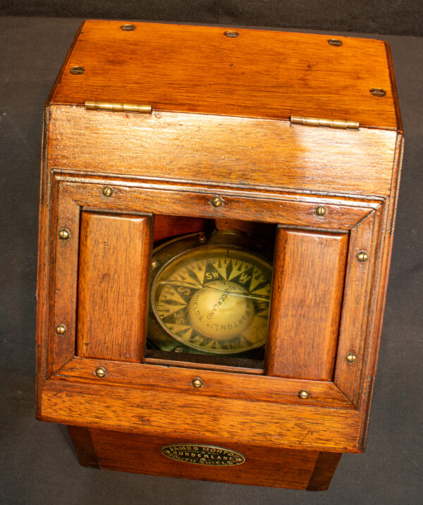 Trawler Compass in Mahogany Case - Image 4