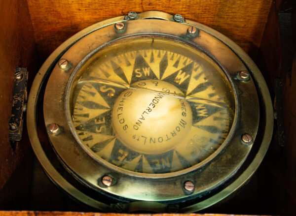 Trawler Compass in Mahogany Case - Image 2