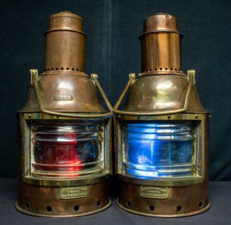 Pair of Large Chance Brothers Port and Starboard Lights
