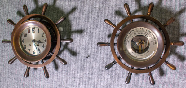 Chelsea Ships Wheel Clock and Barometer Set