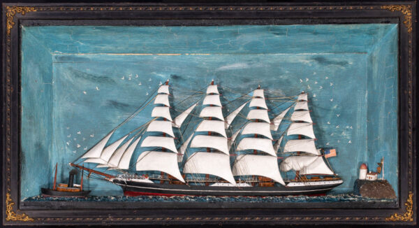 Sailor Made Diorama Model of a Four Masted Ship