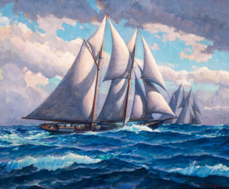 Gloucester Schooners Racing for Home