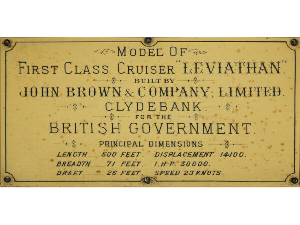 Builders Dockyard Model Of The 1st Class Armored Cruiser H.M.S. Leviathan - Image 2