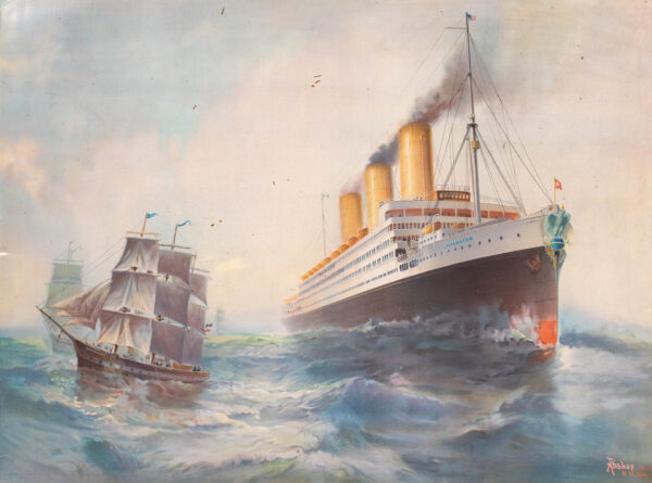 Period Lithograph on Tin of SS IMPERATOR - Image 6