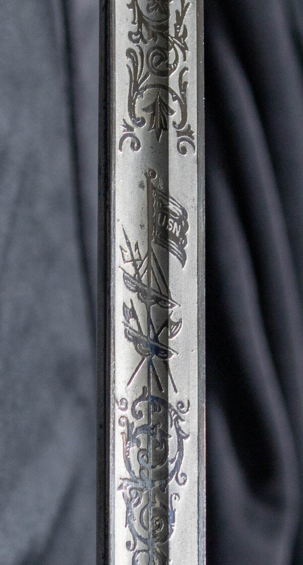 US Naval Officer's Sword with Outstanding Engraved Blade - Image 5