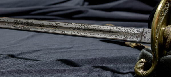 US Naval Officer's Sword with Outstanding Engraved Blade - Image 7