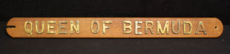 Name Plaque from the 1932 Liner QUEEN OF BERMUDA