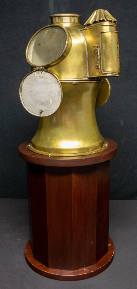 Yacht Binnacle on Mahogany Plinth by J. White of Glasgow