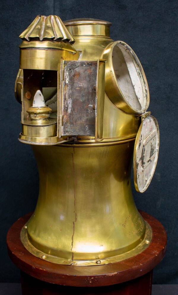 Yacht Binnacle on Mahogany Plinth by J. White of Glasgow - Image 5