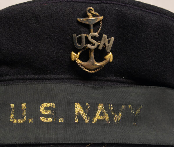 US Navy Sailors Cap with Insignia Pin - Image 6