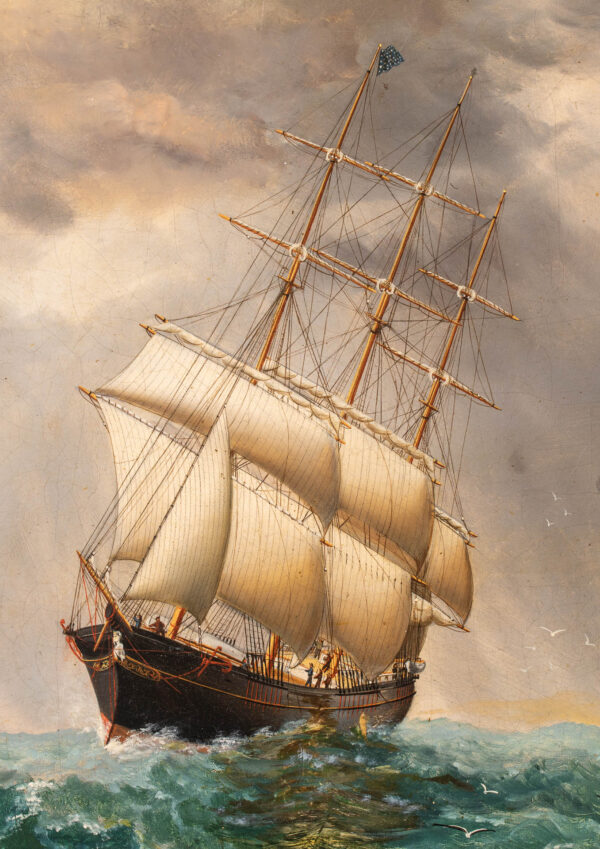 Full Rigged Ship POCAHONTAS Off Portland, Maine - Image 4