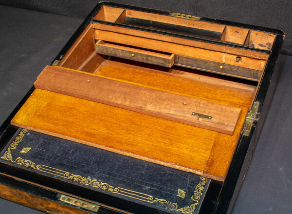Burl Walnut Writing Desk Box - Image 4