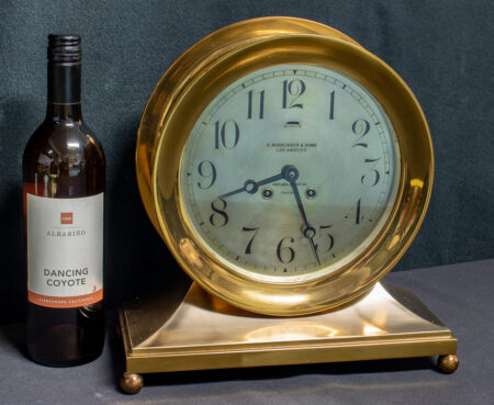 Early 1912 Chelsea Brass Ships Bell Constitution Base and Ball Clock