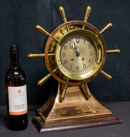 Ships Wheel Chelsea Mariner Time and Chime Ships Bell Clock
