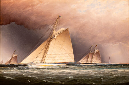 VOLUNTEER Off Sandy Hook, Heading Out to Race in the Goelet Cup