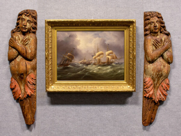 Pair of Sternboard Figures in the Form of Mermaids