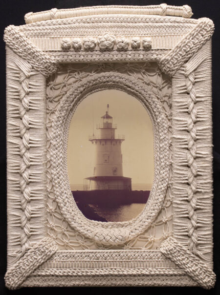 Intricate Sailor Made Ropework Frame with Photo of a Lighthouse