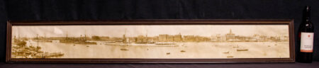 Period 1920s Panoramic Sepia Photo of Shanghai Waterfront