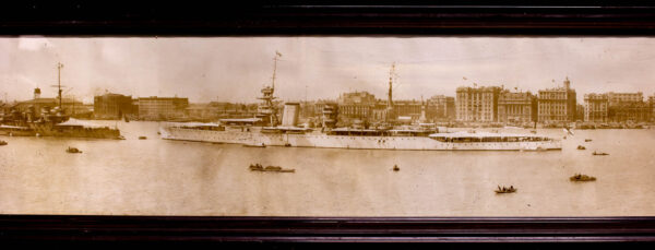 Period 1920s Panoramic Sepia Photo of Shanghai Waterfront - Image 6