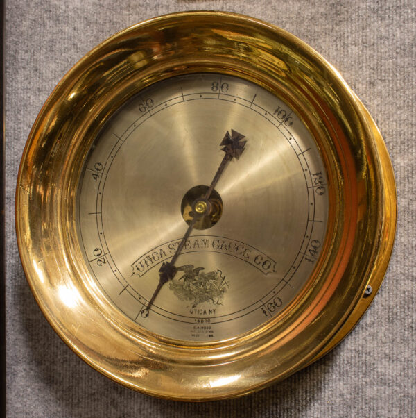 Large American Brass Steam Gauge