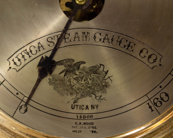 Large American Brass Steam Gauge - Image 3