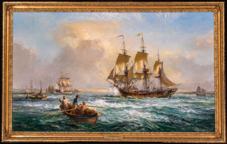 The Maryland Ship DEFENCE Chases the British Sloop OTTER Down Chesapeake Bay