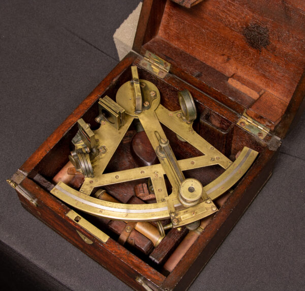 Unusual Small Size Bridge Frame Quintant with Platinum Scale by Cary, London - Image 4