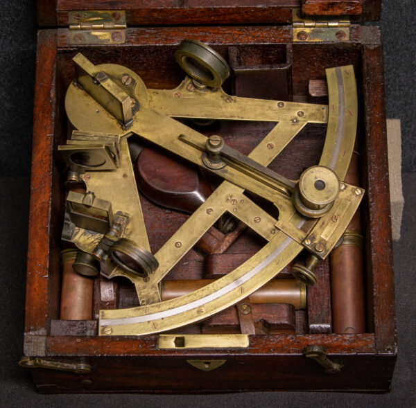 Unusual Small Size Bridge Frame Quintant with Platinum Scale by Cary, London - Image 3