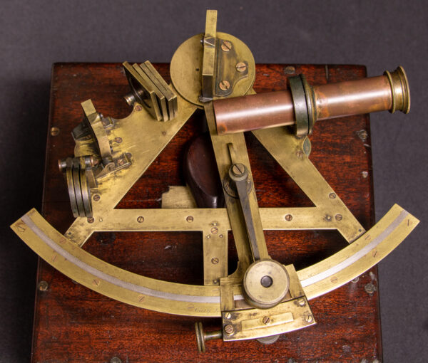 Unusual Small Size Bridge Frame Quintant with Platinum Scale by Cary, London