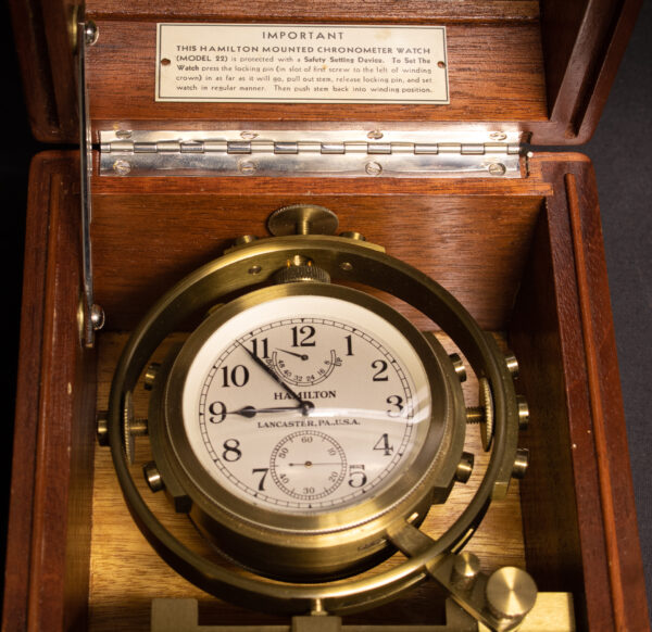 US Navy WWII Hamilton Deckwatch Chronometer - Image 7