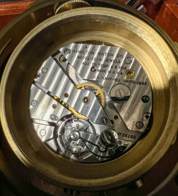 US Navy WWII Hamilton Deckwatch Chronometer - Image 2